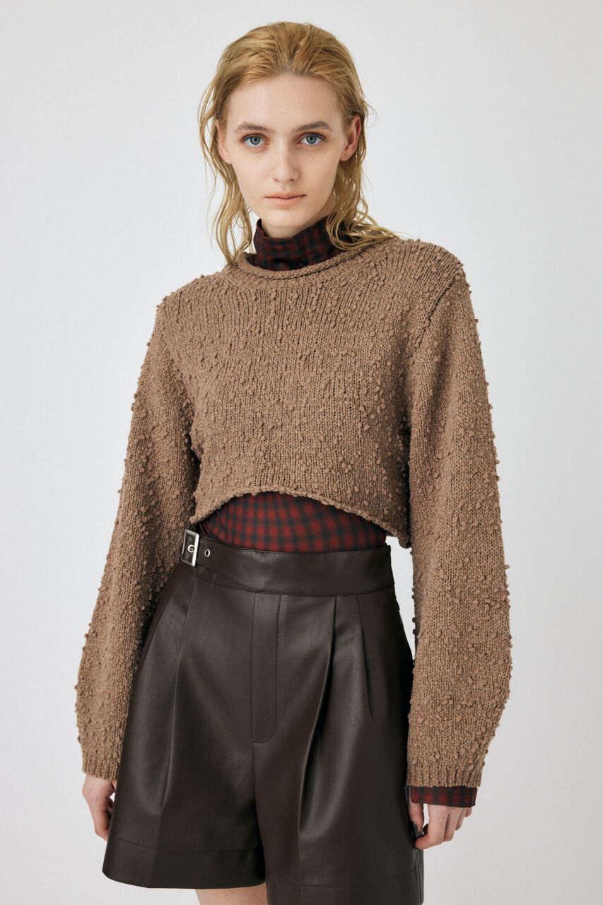MOUSSY「WIDE SLEEVE CROPPED ニット」|ニット・セーター|