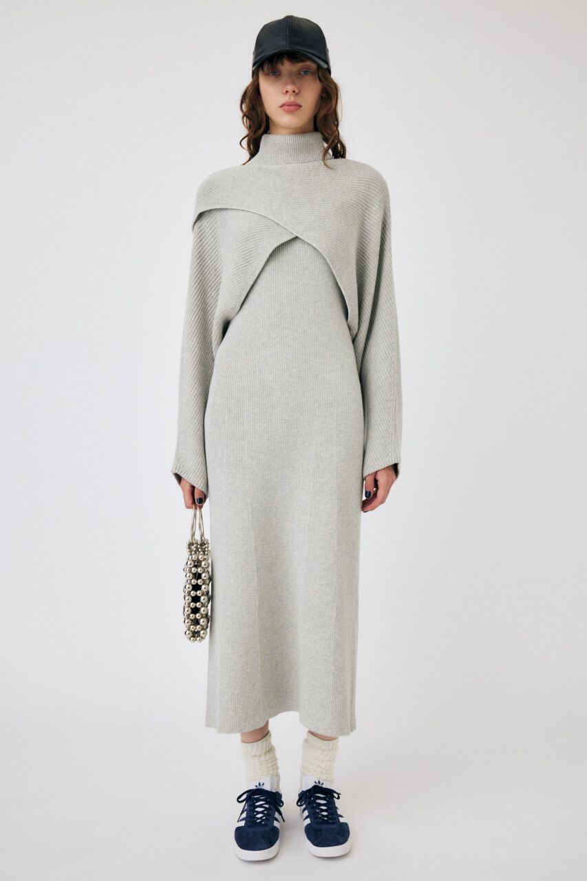 MOUSSY「SWITCHING RIB KNIT ドレス」|ワンピース|