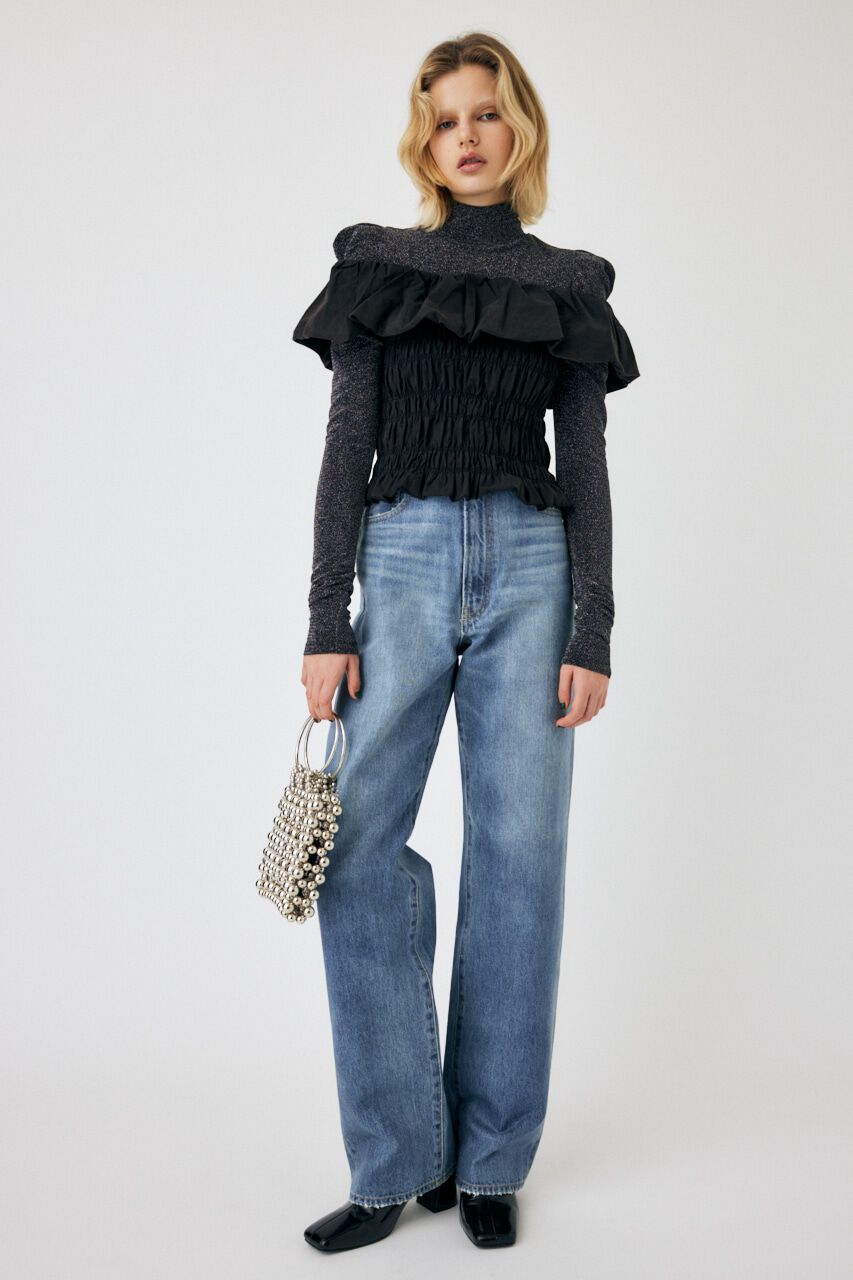 MOUSSY「HW COATED LOOSE STRAIGHT」|デニム|