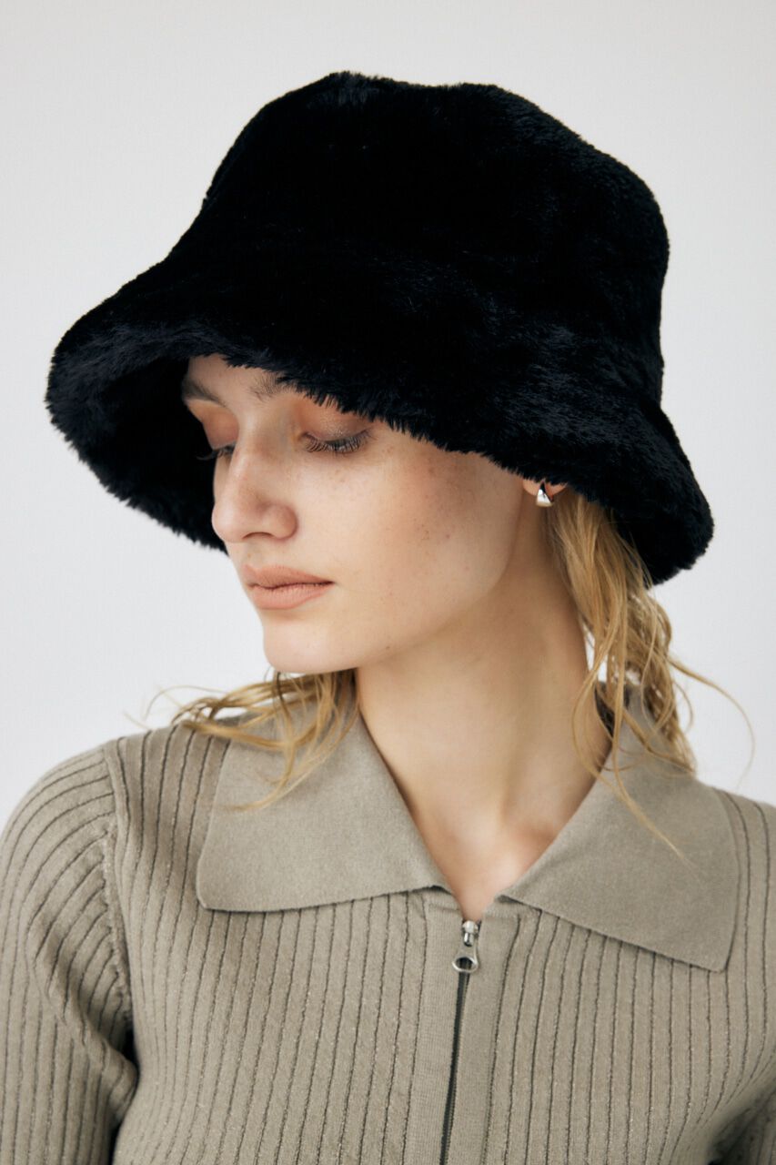 MOUSSY「F/FUR BUCKET ハット」|その他|BLK