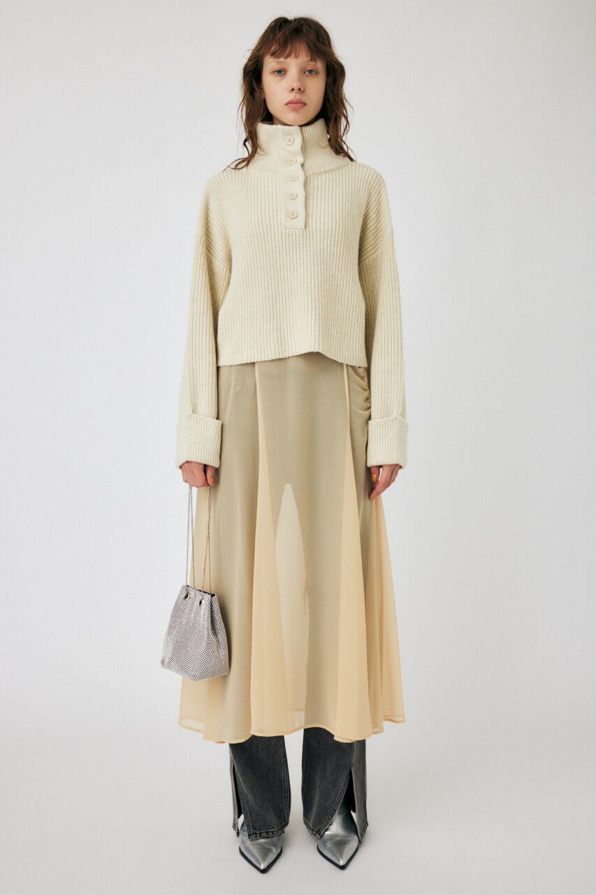 MOUSSY「BUTTON UP HI NECK KNIT トップス」|ニット・セーター|