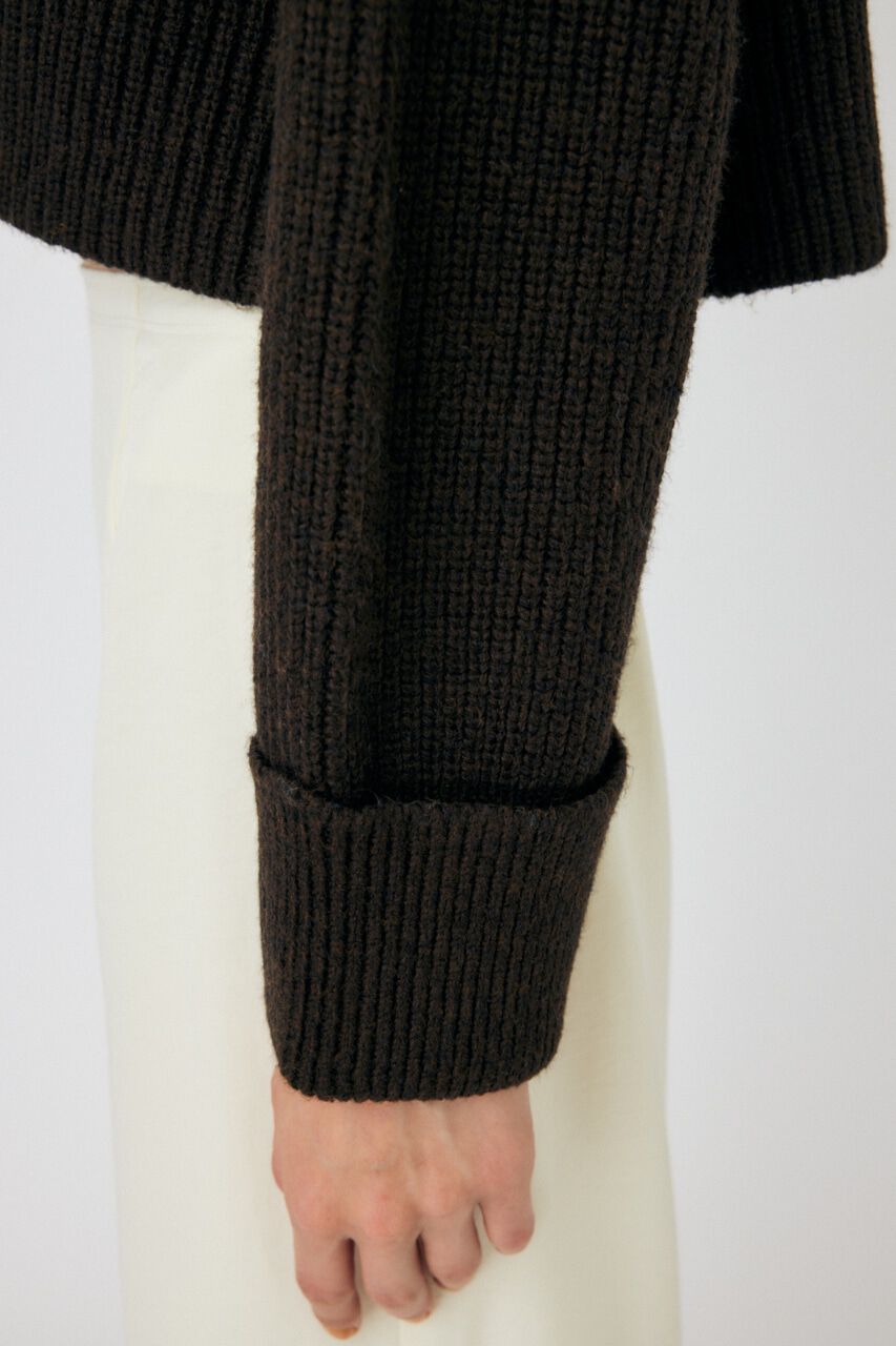 MOUSSY「BUTTON UP HI NECK KNIT トップス」|ニット・セーター|