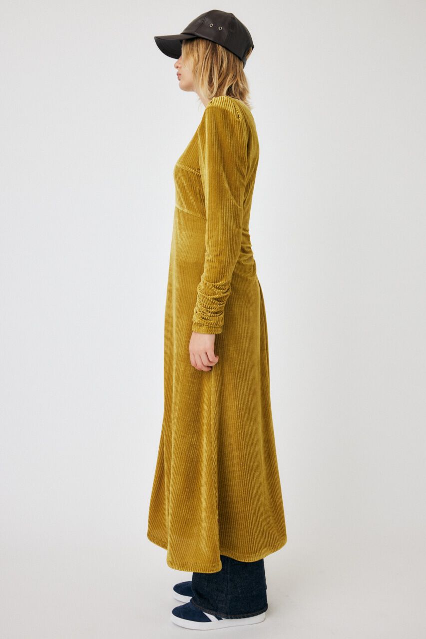 MOUSSY「VELOR PUFF SHOULDER ドレス」|ワンピース|