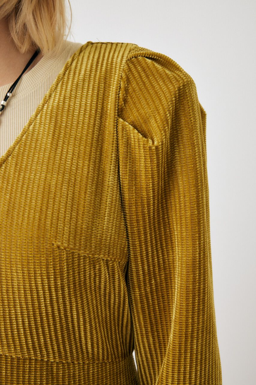 MOUSSY「VELOR PUFF SHOULDER ドレス」|ワンピース|