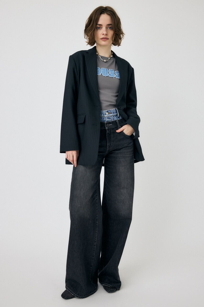 MOUSSY「W WAIST WIDE LEG STRAIGHT」|デニム|