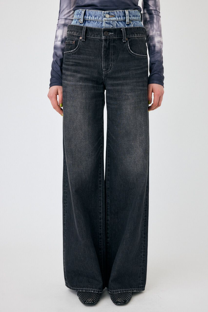 MOUSSY「W WAIST WIDE LEG STRAIGHT」|デニム|