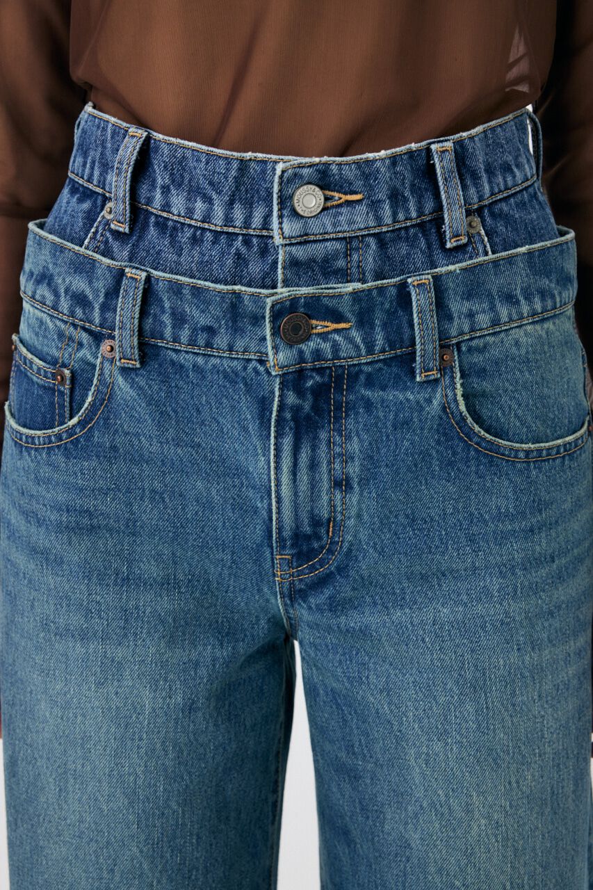 MOUSSY「W WAIST WIDE LEG STRAIGHT」|デニム|