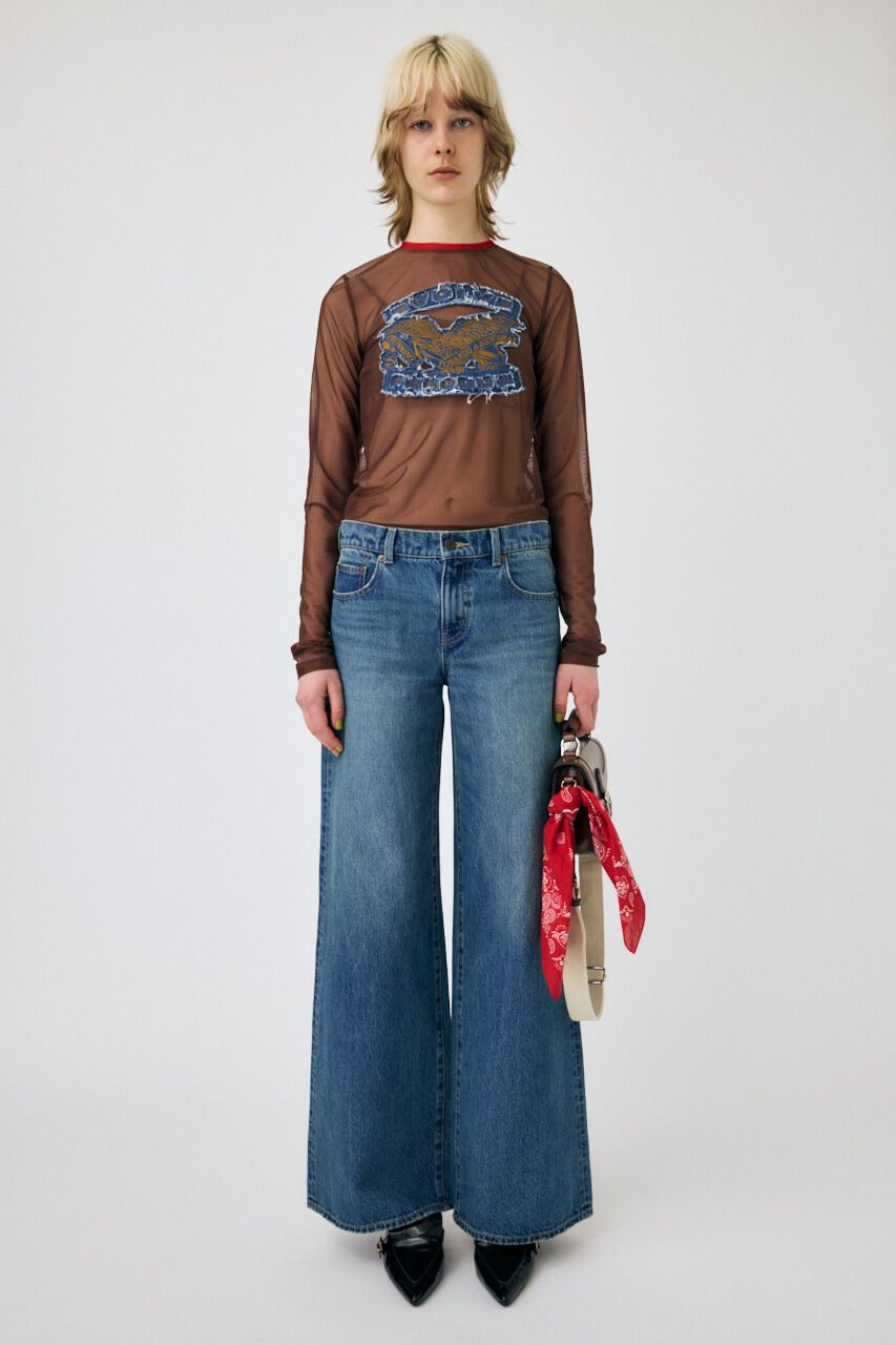 MOUSSY「W WAIST WIDE LEG STRAIGHT」|デニム|