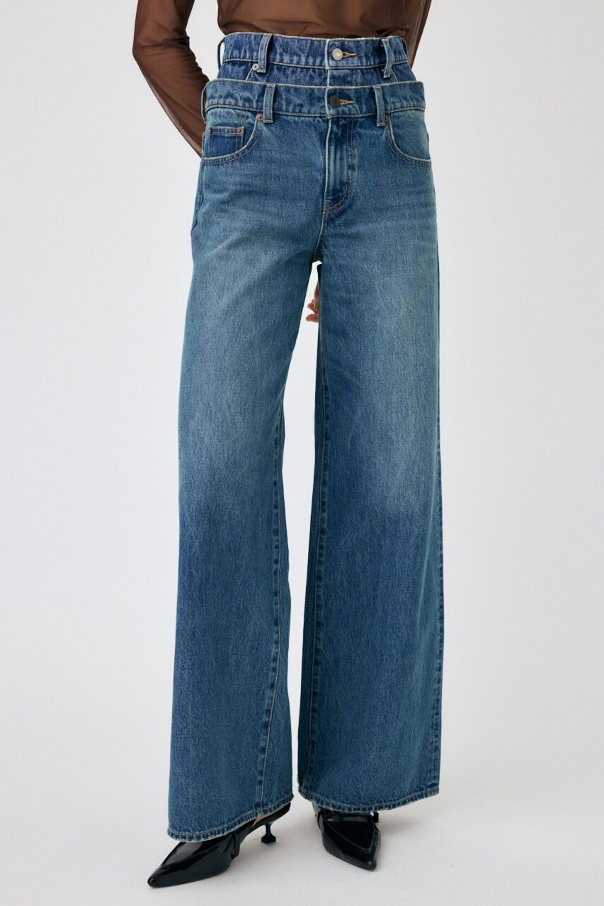 MOUSSY「W WAIST WIDE LEG STRAIGHT」|デニム|