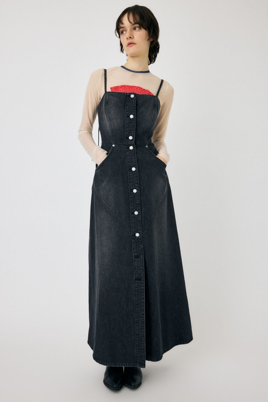 MOUSSY「DENIM LONG CAMI ドレス」|ワンピース|