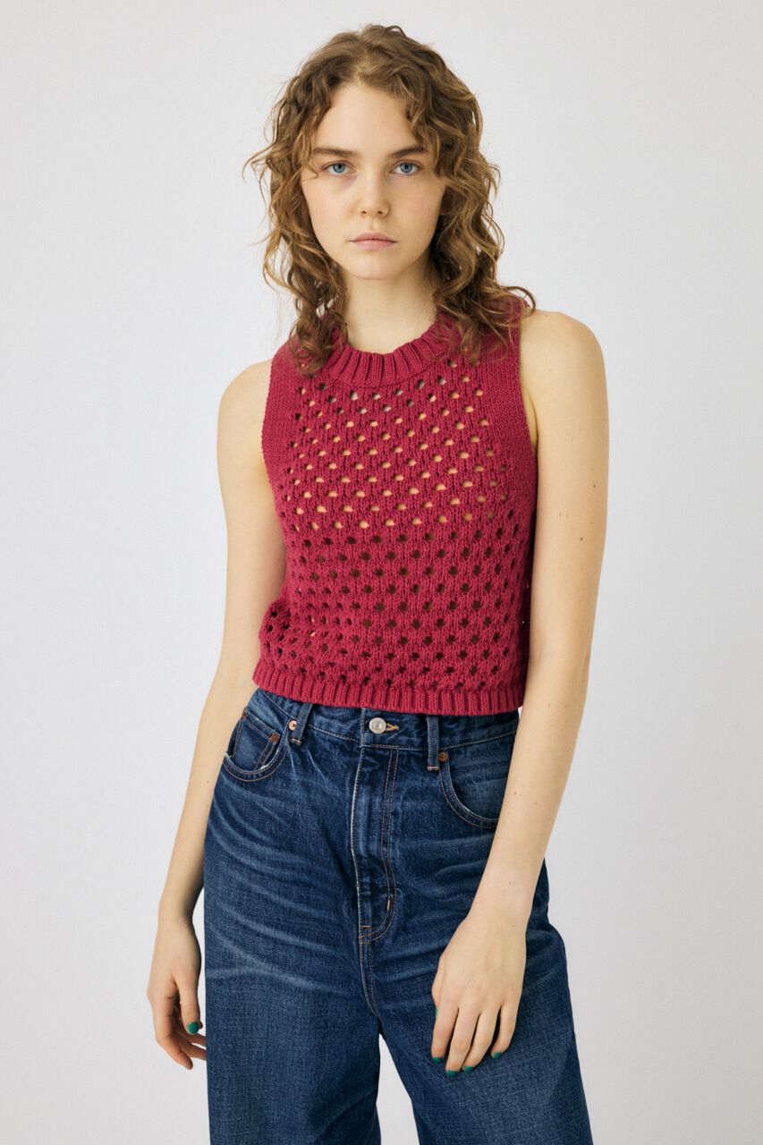 MOUSSY「CROCHET ニットタンク」|タンクトップ|