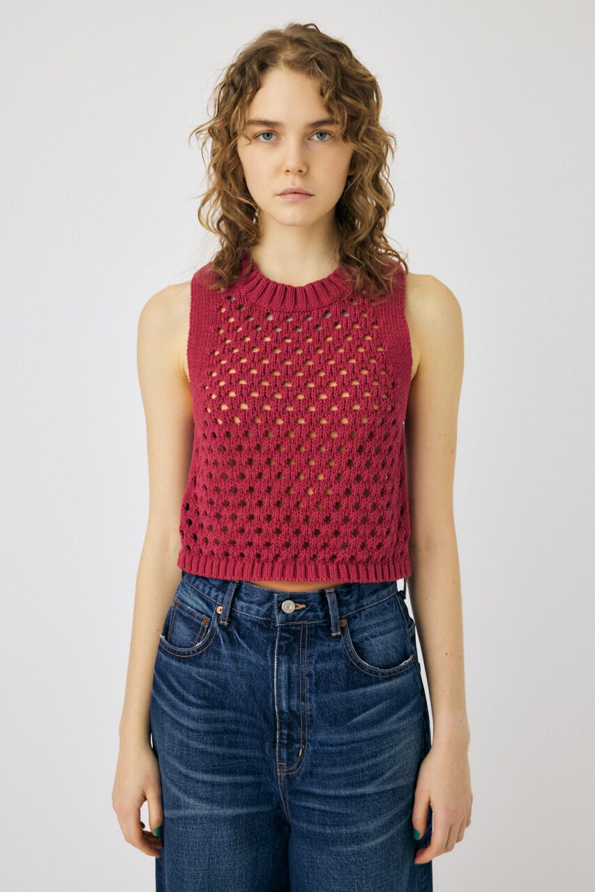 MOUSSY「CROCHET ニットタンク」|タンクトップ|