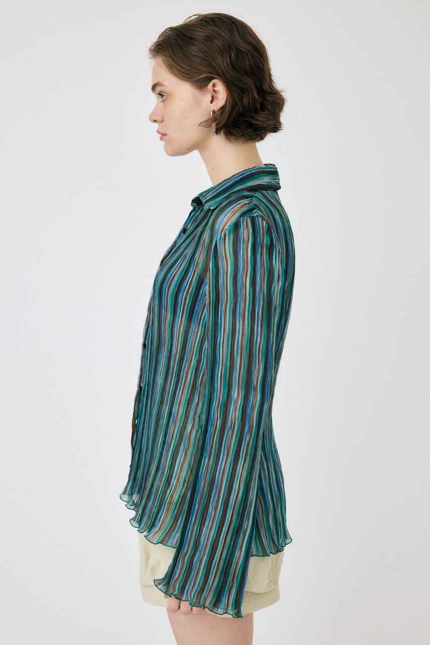 MOUSSY「SHEER PLEATS シャツ」|シャツ・ブラウス|