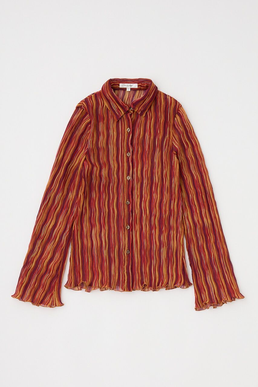 MOUSSY「SHEER PLEATS シャツ」|シャツ・ブラウス|