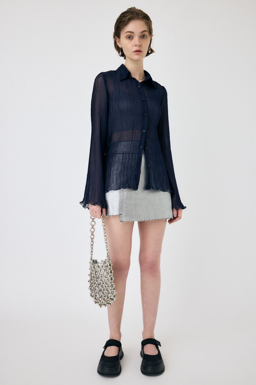 MOUSSY「SHEER PLEATS シャツ」|シャツ・ブラウス|