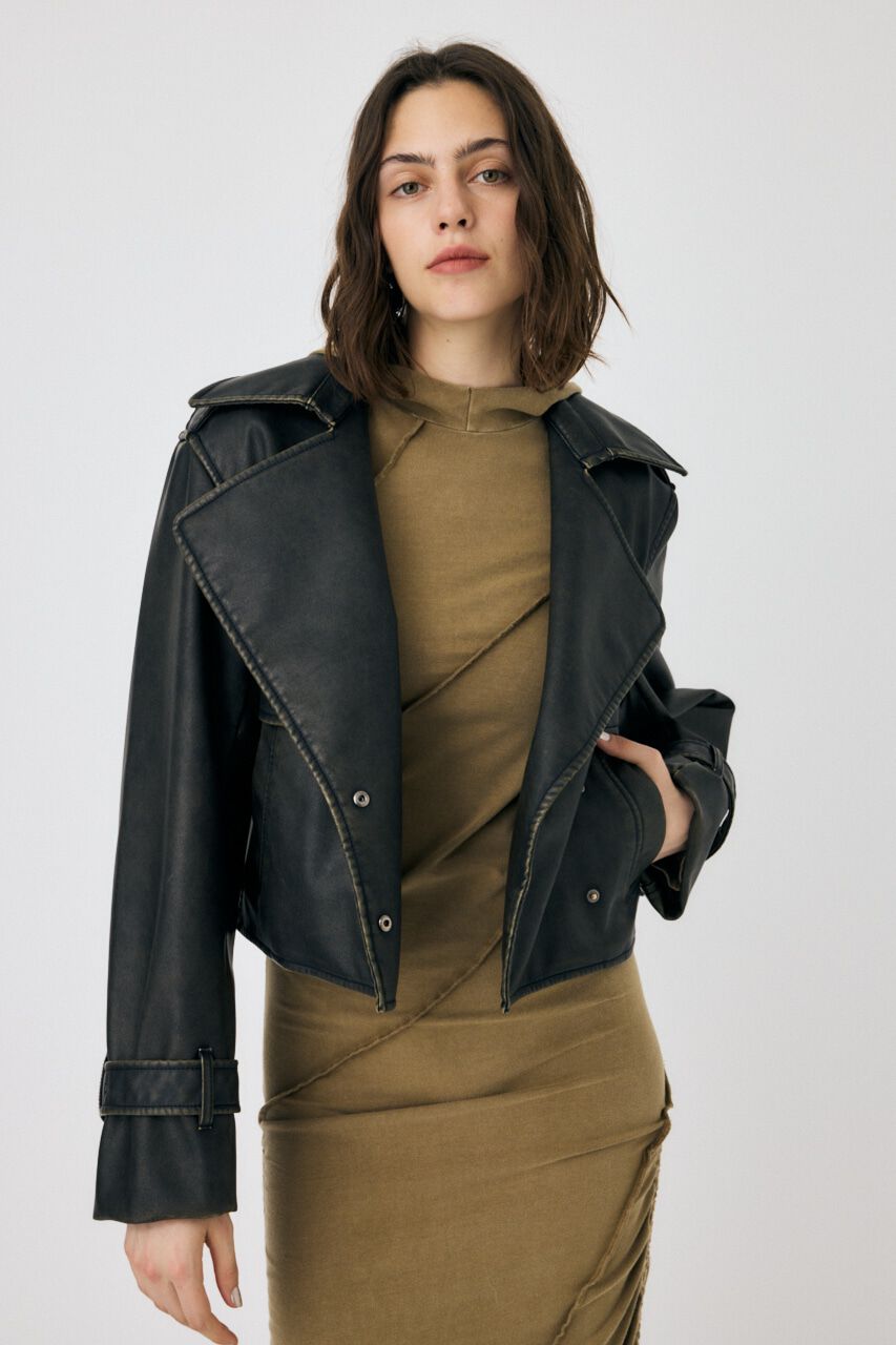 MOUSSY「F/LEATHER SHORT トレンチジャケット」|その他|