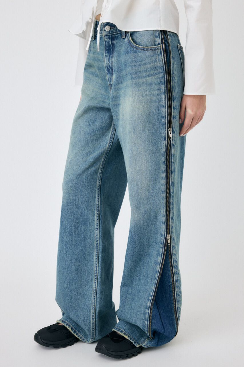 MOUSSY「SIDE ZIP バギー」|デニム|