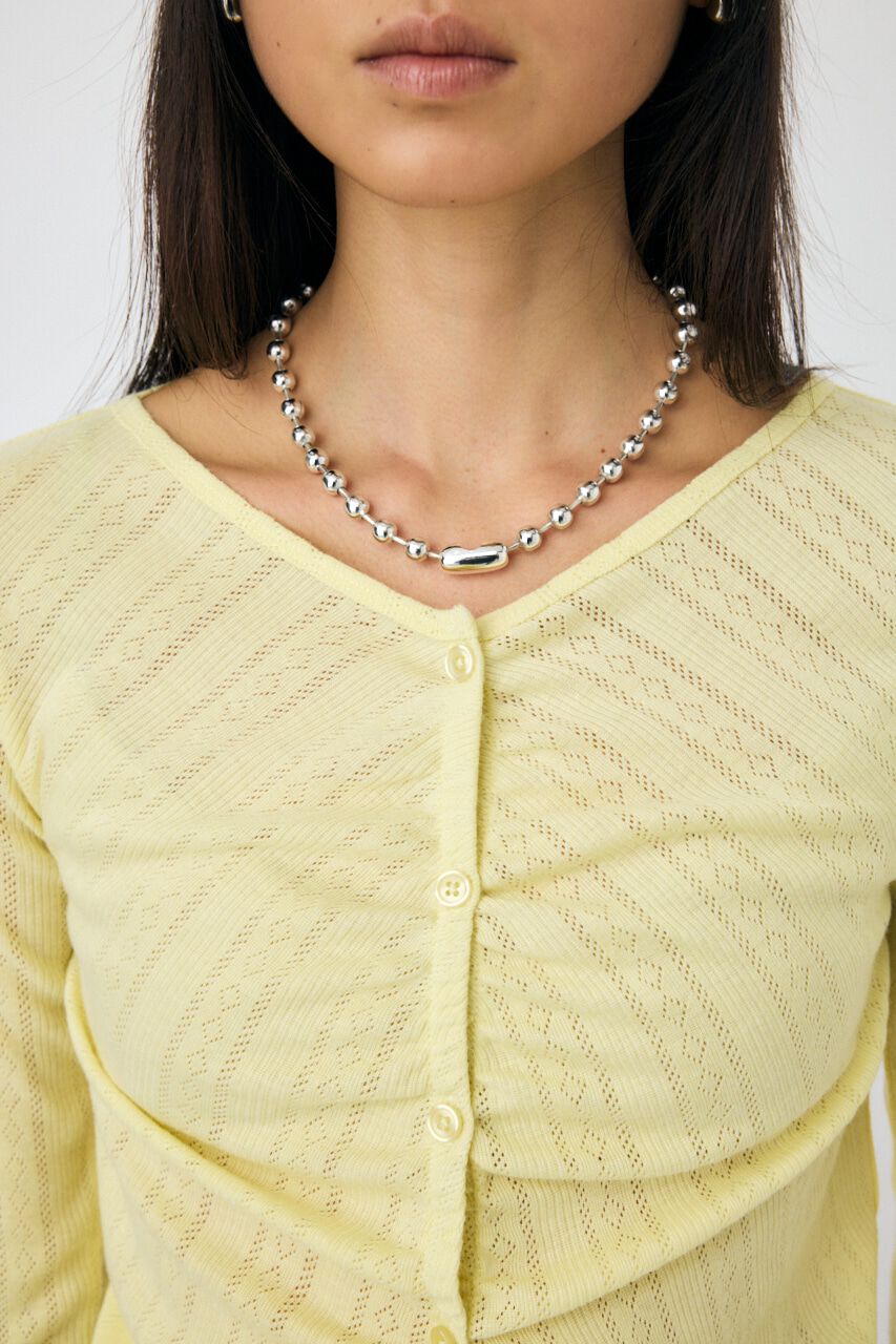 MOUSSY「POINTELLE GATHER カーディガン」|Tシャツ・カットソー|