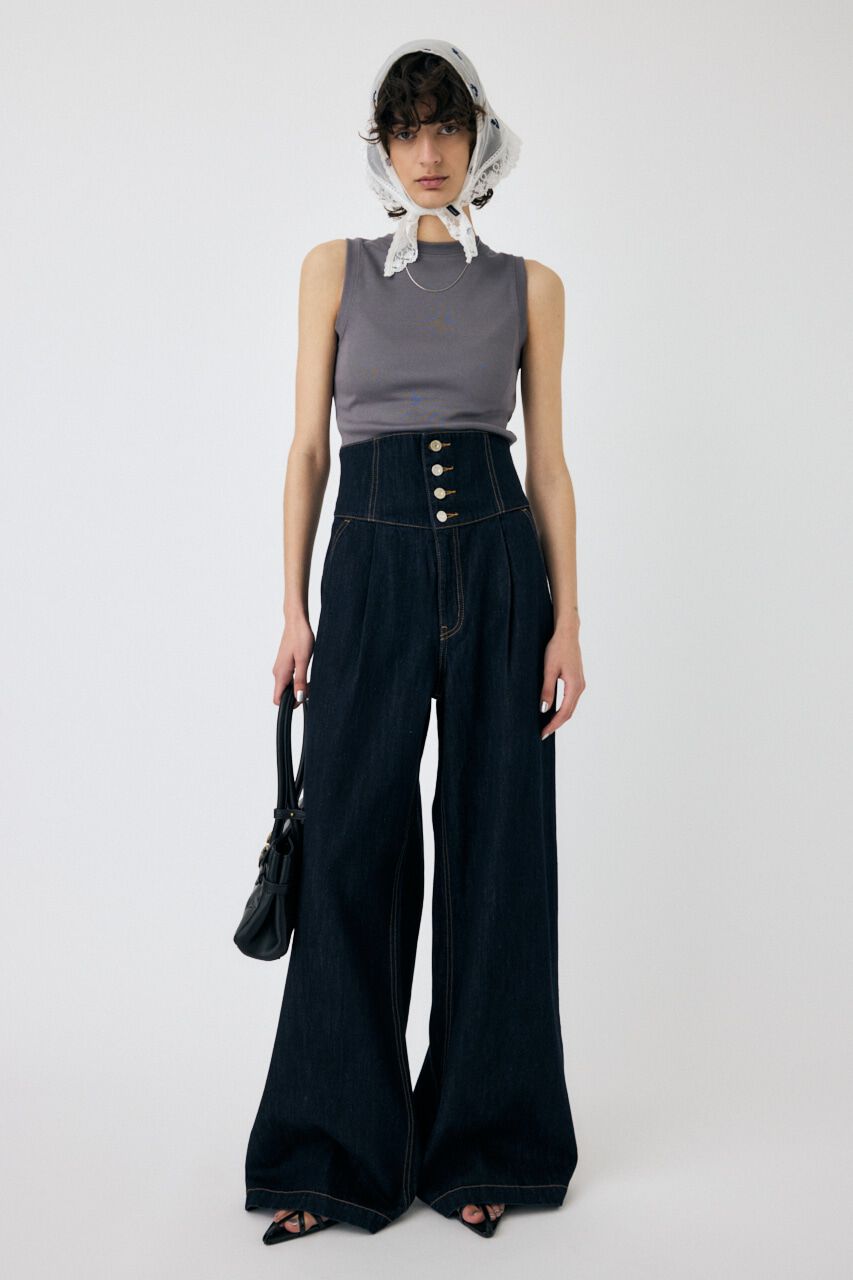 MOUSSY「CORSET DESIGN バギー デニム」|デニム|