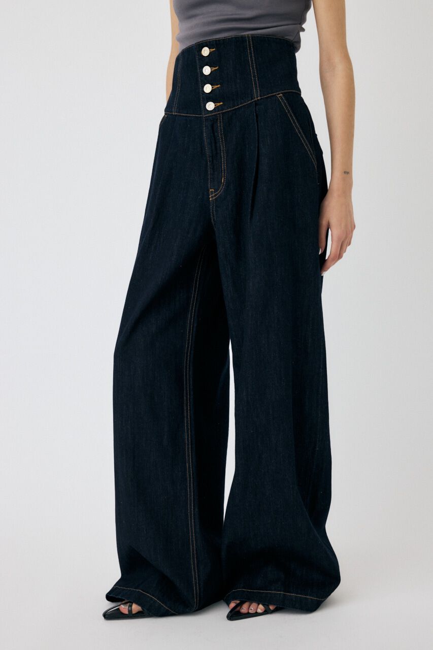 MOUSSY「CORSET DESIGN バギー デニム」|デニム|