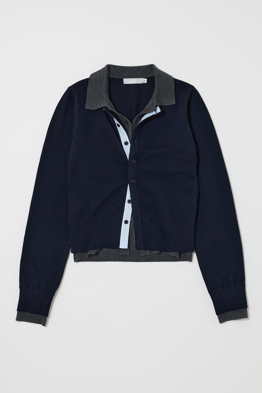 MOUSSY「DOUBLE LAYERED ニットシャツ」|シャツ・ブラウス|