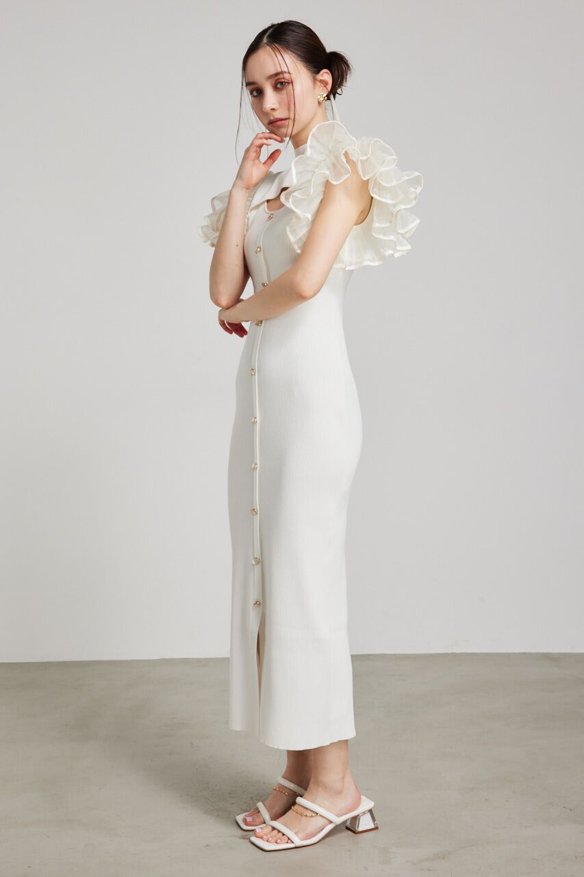 rienda「プリーツフレアSLV Knit OP」|ワンピース|WHT