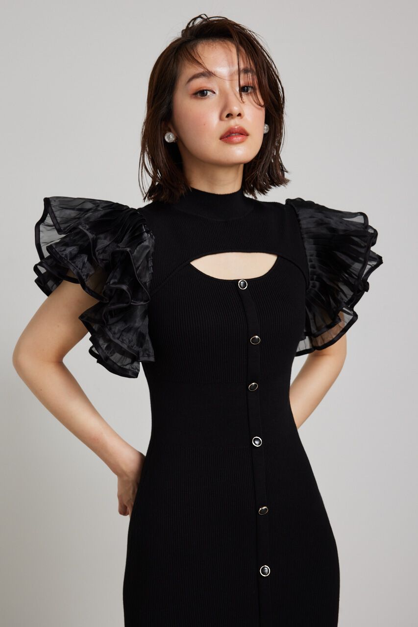 rienda「プリーツフレアSLV Knit OP」|ワンピース|