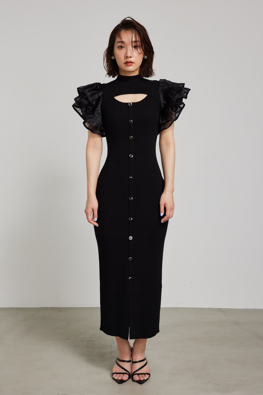 rienda「プリーツフレアSLV Knit OP」|ワンピース|