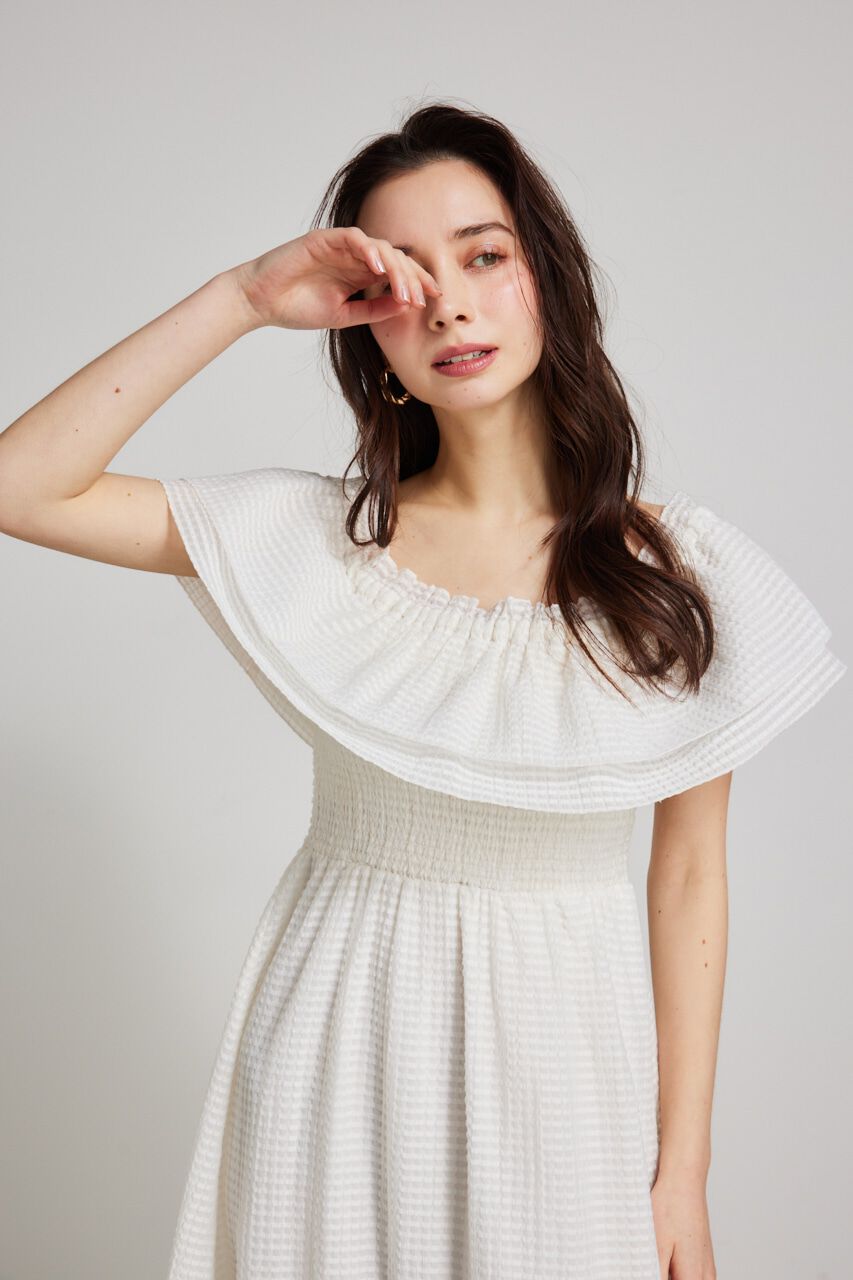 rienda「オフショルダーフリルフレアOP」|ワンピース|