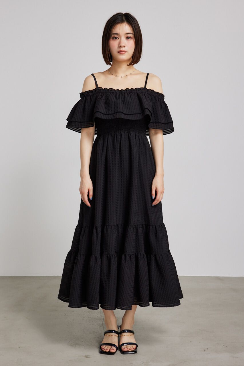 rienda「オフショルダーフリルフレアOP」|ワンピース|