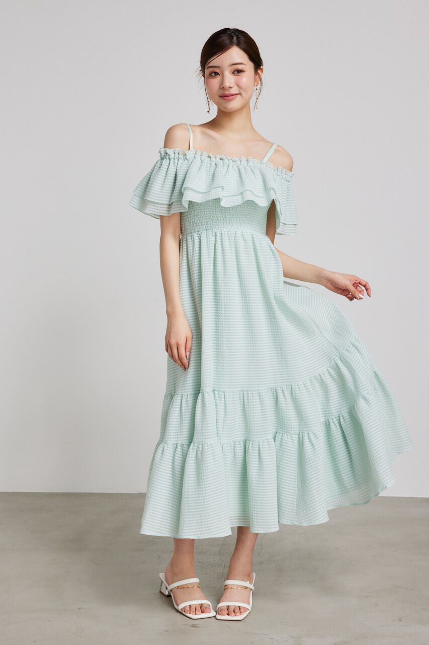 rienda「オフショルダーフリルフレアOP」|ワンピース|MINT