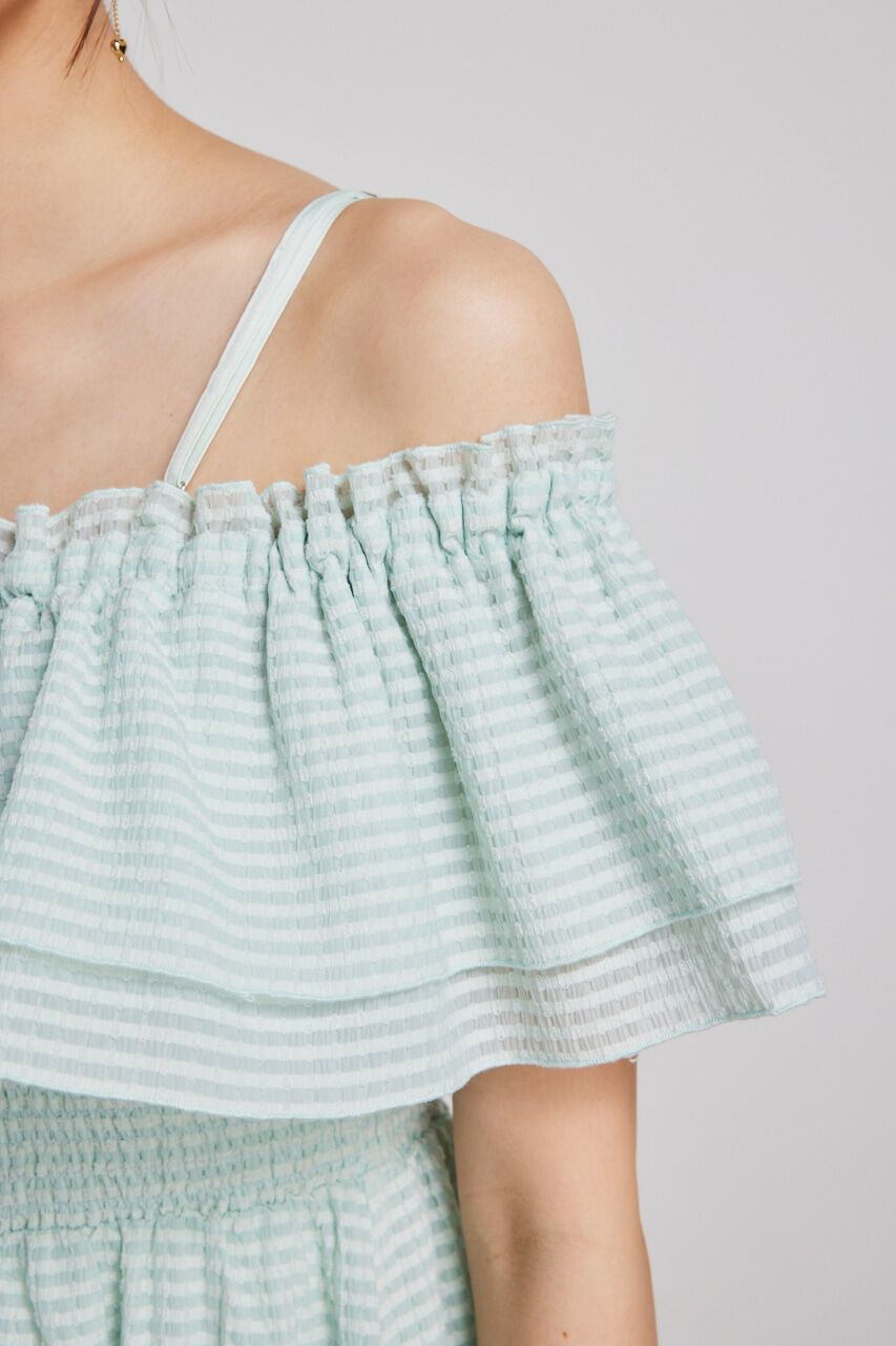 rienda「オフショルダーフリルフレアOP」|ワンピース|