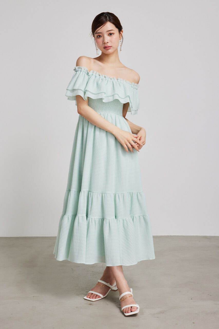 rienda「オフショルダーフリルフレアOP」|ワンピース|