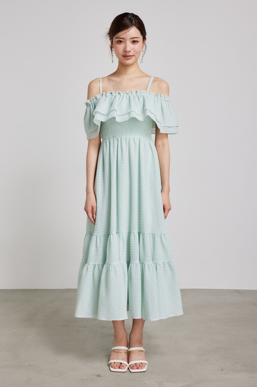 rienda「オフショルダーフリルフレアOP」|ワンピース|