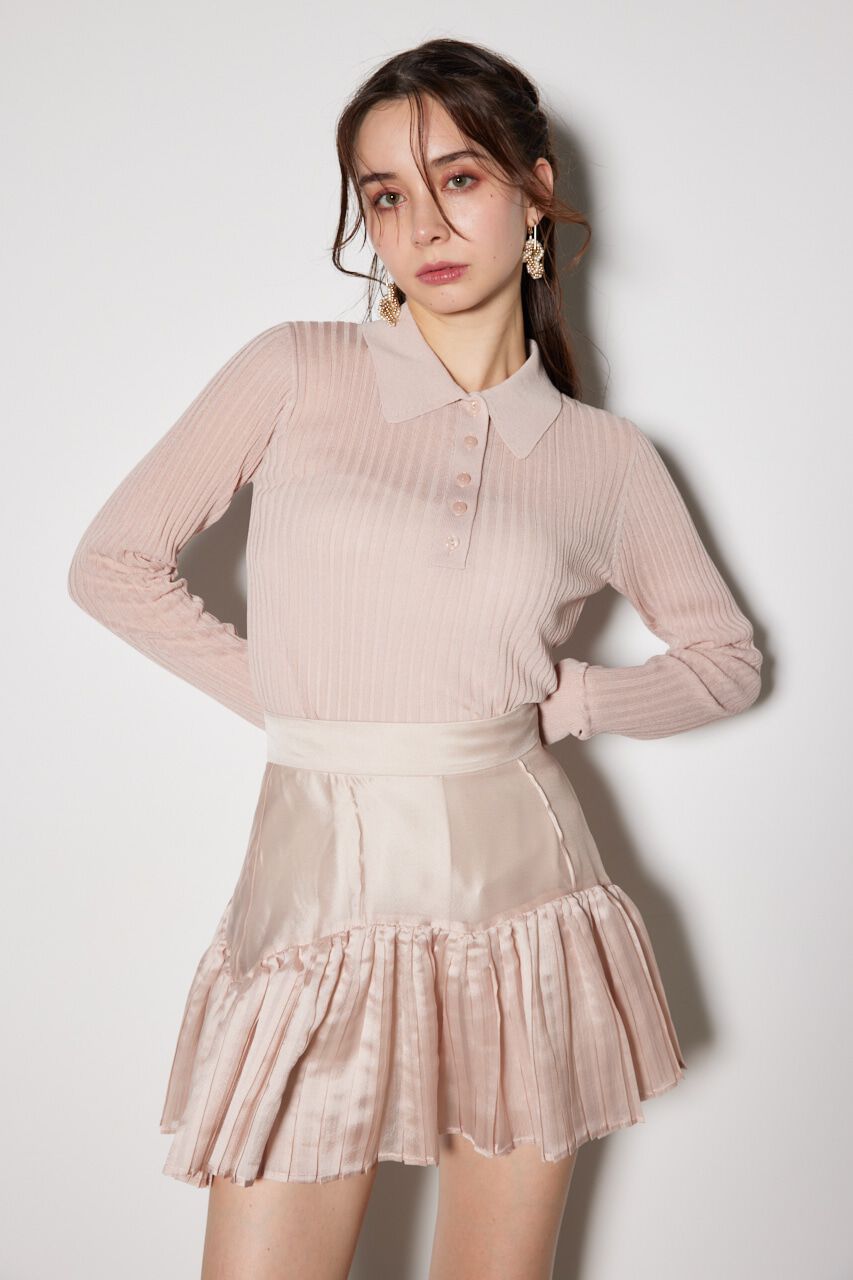 rienda「シアーポロニットトップス」|ニット・セーター|PNK