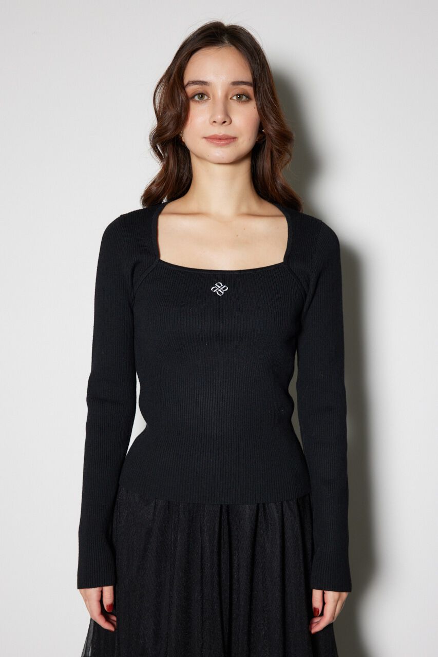 rienda「ボレロネックウォッシャブル ニットトップス」|ニット・セーター|