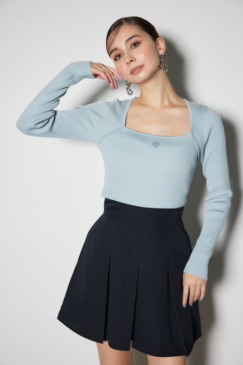 rienda「ボレロネックウォッシャブル ニットトップス」|ニット・セーター|