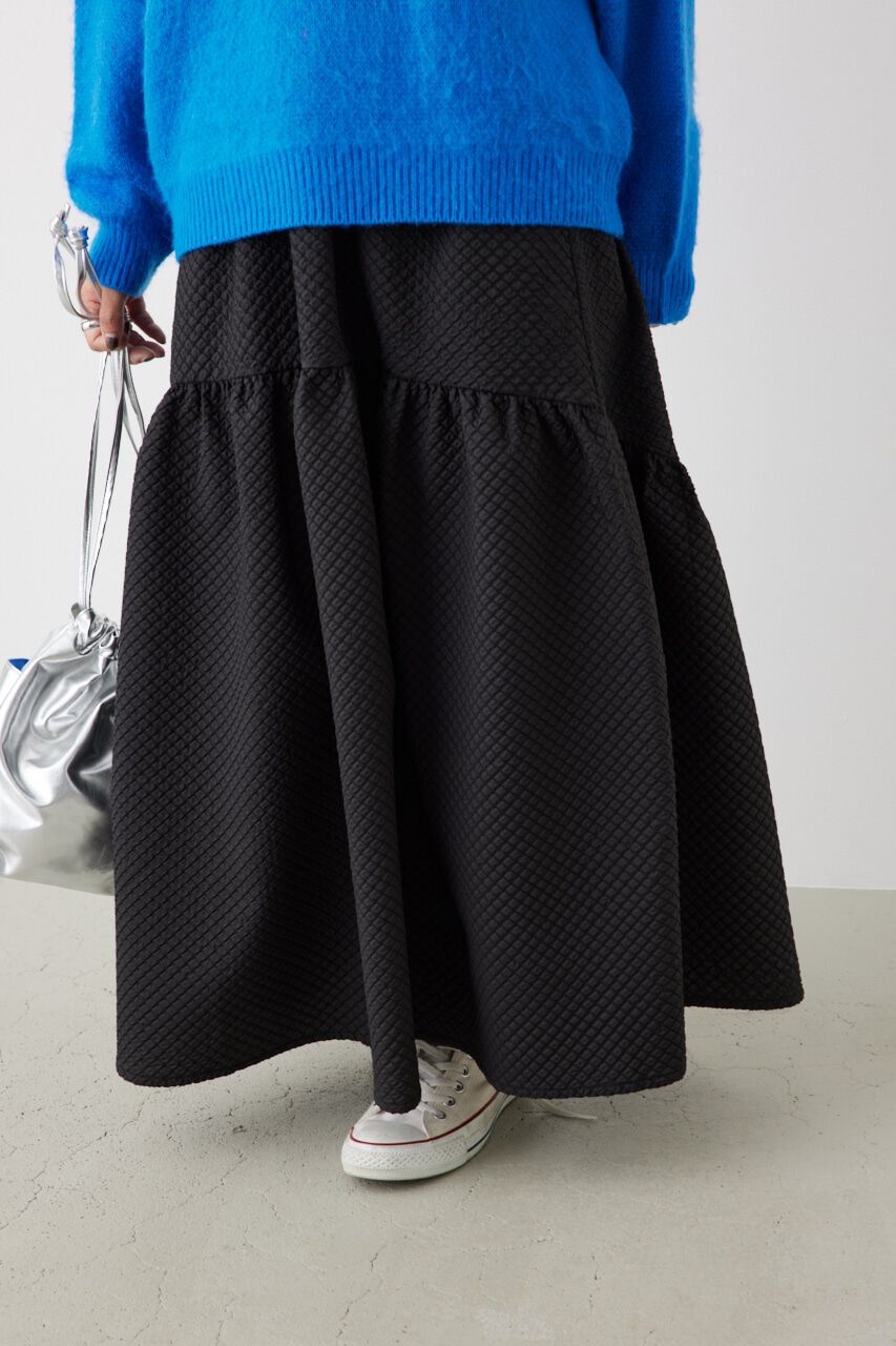 RODEO CROWNS「フクレジャガードギャザースカート」|スカート|BLK