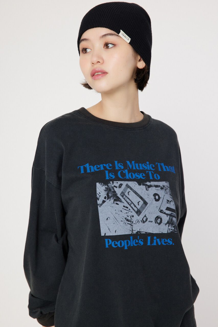 RODEO CROWNS「カセットフォト L/S Tシャツ」|Tシャツ・カットソー|BLK