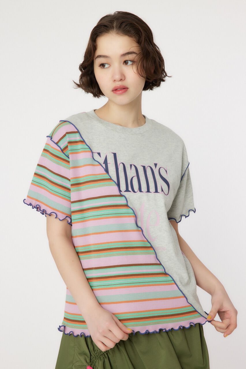 RODEO CROWNS「マルチボーダードッキングTシャツ」|Tシャツ・カットソー|L/T.GRY1