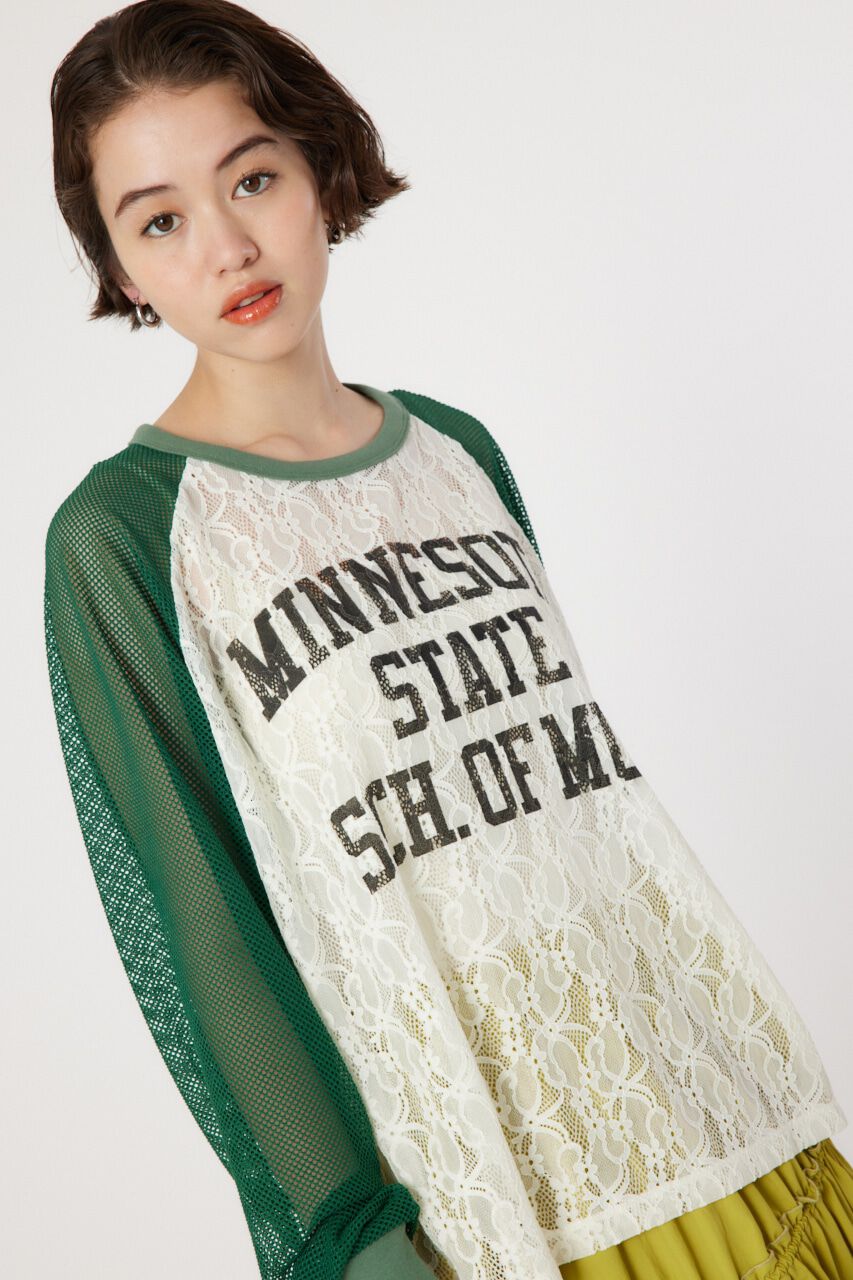 RODEO CROWNS「レースドッキングラグランシアートップス」|Tシャツ・カットソー|