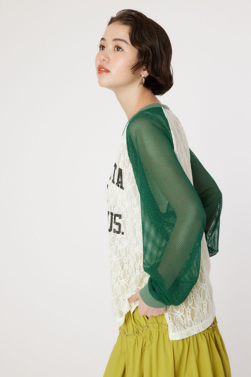 RODEO CROWNS「レースドッキングラグランシアートップス」|Tシャツ・カットソー|