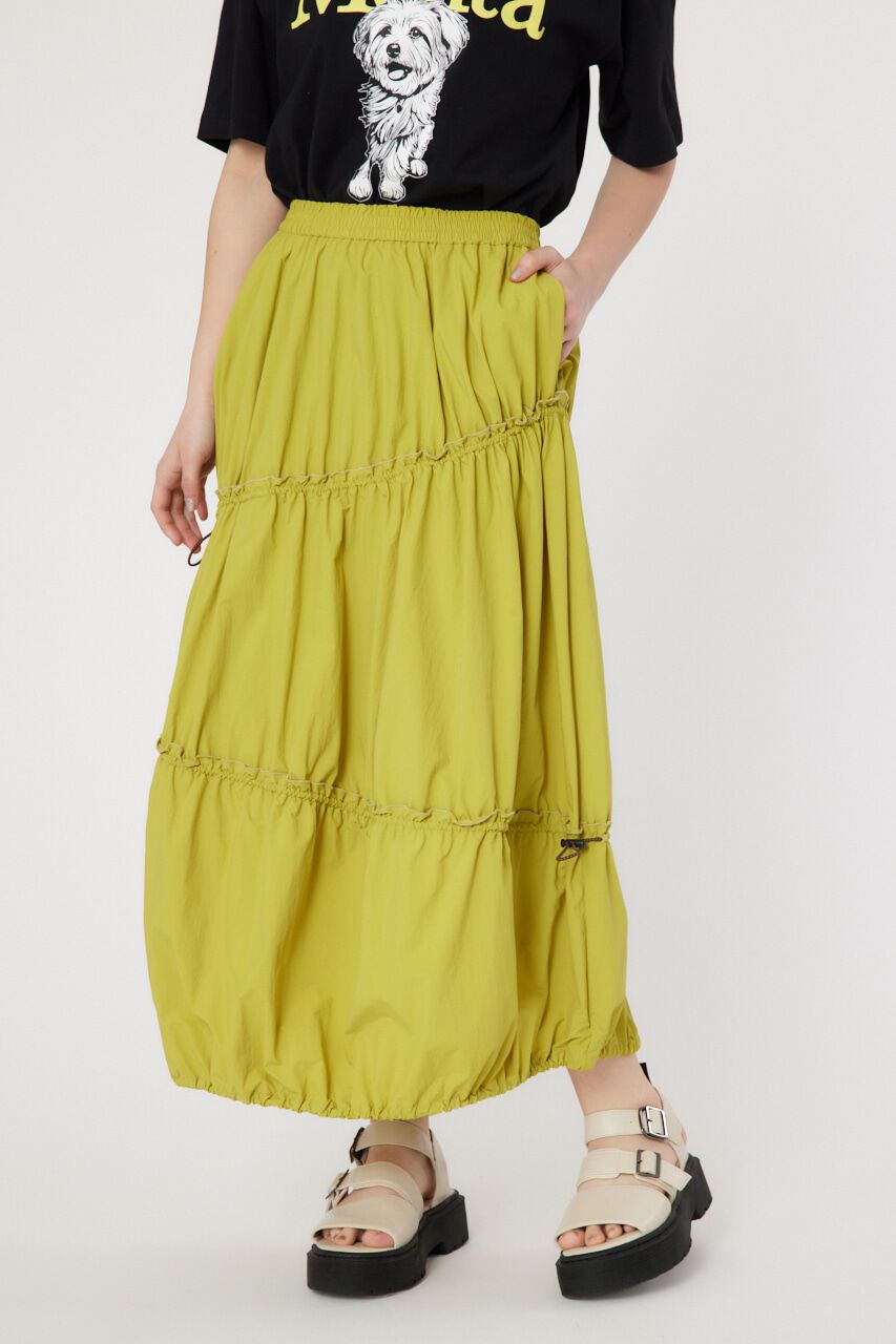 RODEO CROWNS「W/R スピンドル ティアードスカート」|スカート|LIME