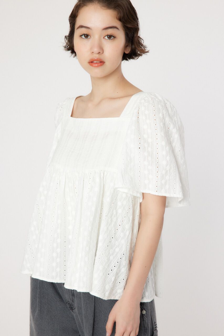 RODEO CROWNS「バックリボンフレアトップス」|シャツ・ブラウス|O/WHT1