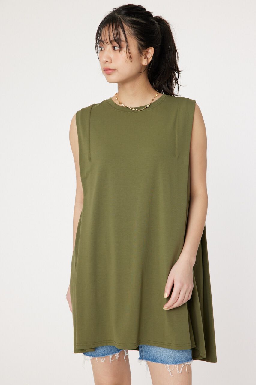 RODEO CROWNS「T/F ノースリーブチュニック」|タンクトップ|KHA