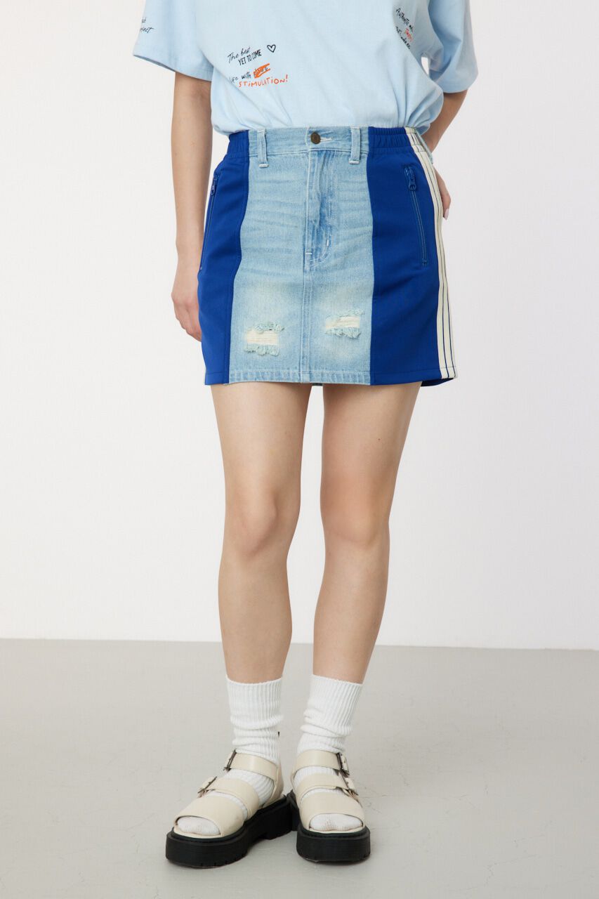 RODEO CROWNS「カスタムトラック DENIM MINI SK」|スカート|BLU