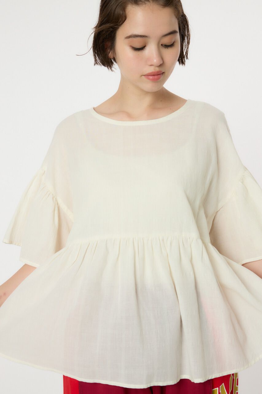 RODEO CROWNS「リネンライクフリルブラウス」|シャツ・ブラウス|