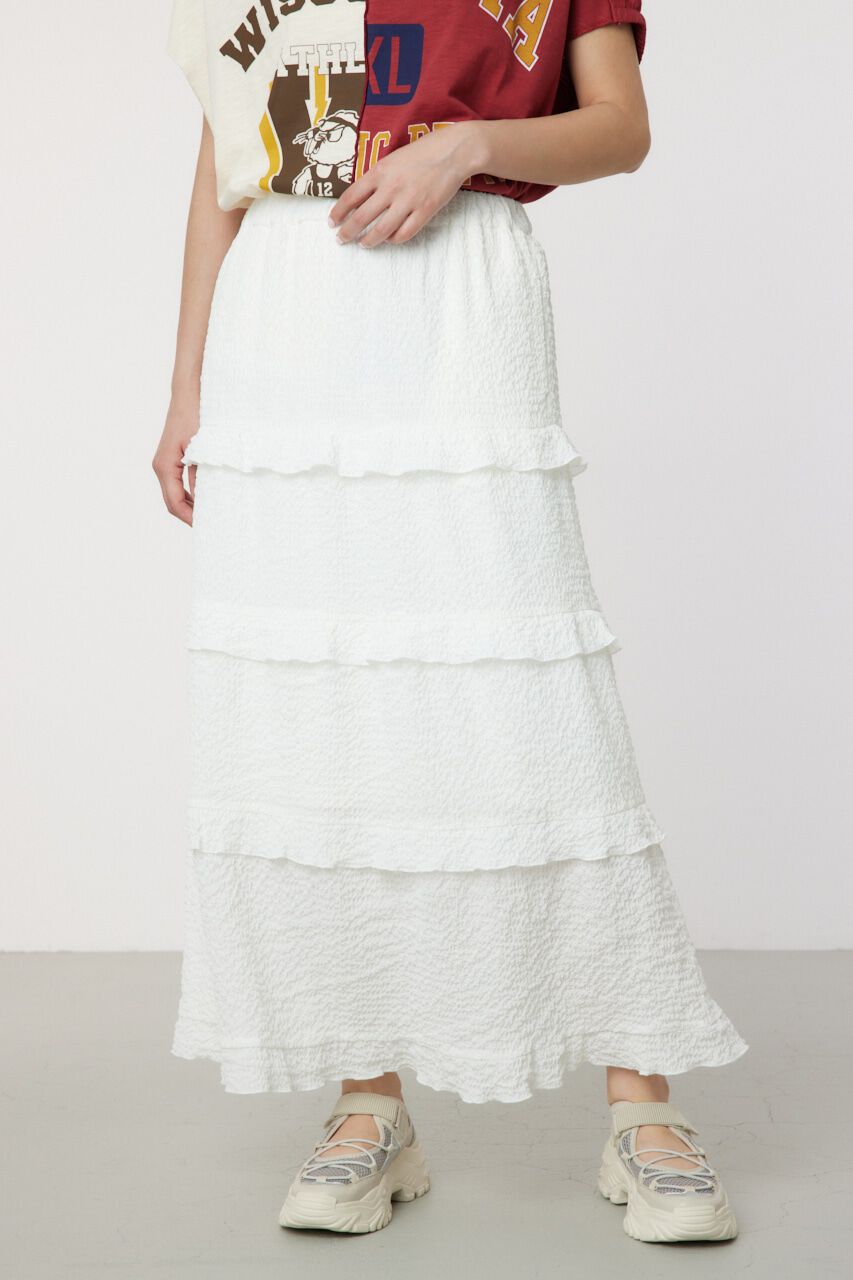 RODEO CROWNS「フリルティアードスカート」|スカート|O/WHT1