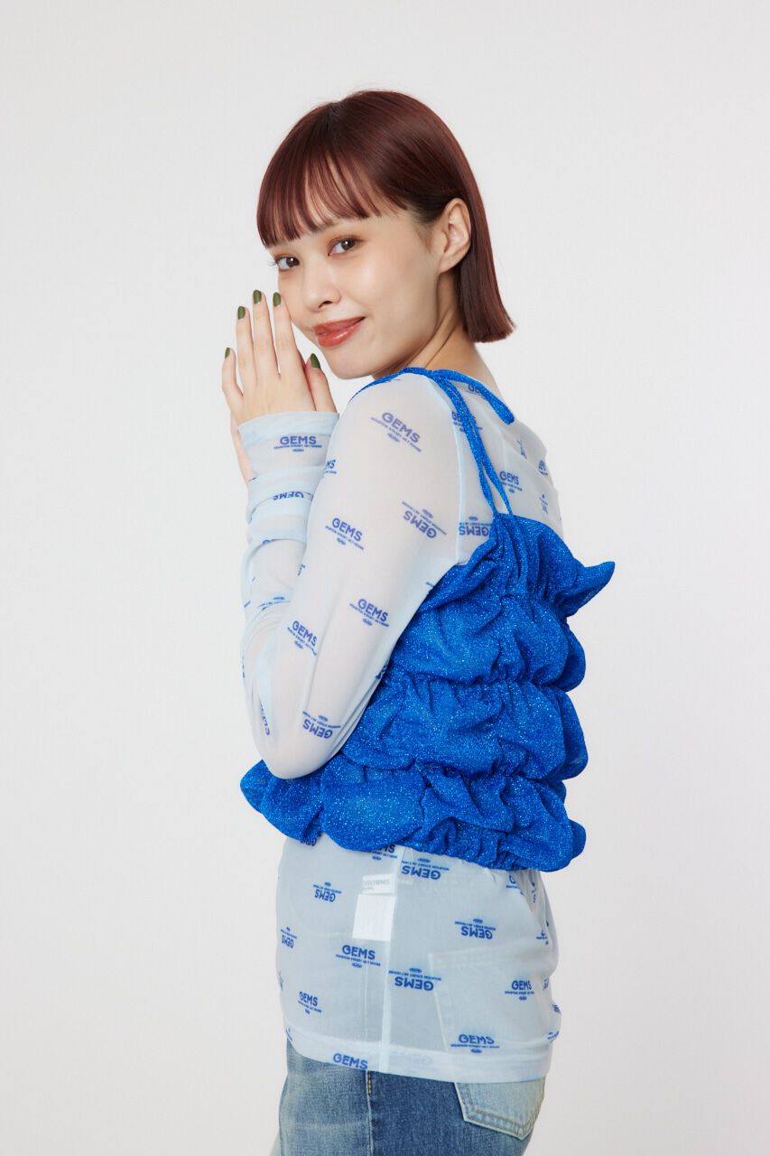 RODEO CROWNS「2WAY ラメ ギャザー ビスチェ」|キャミソール|