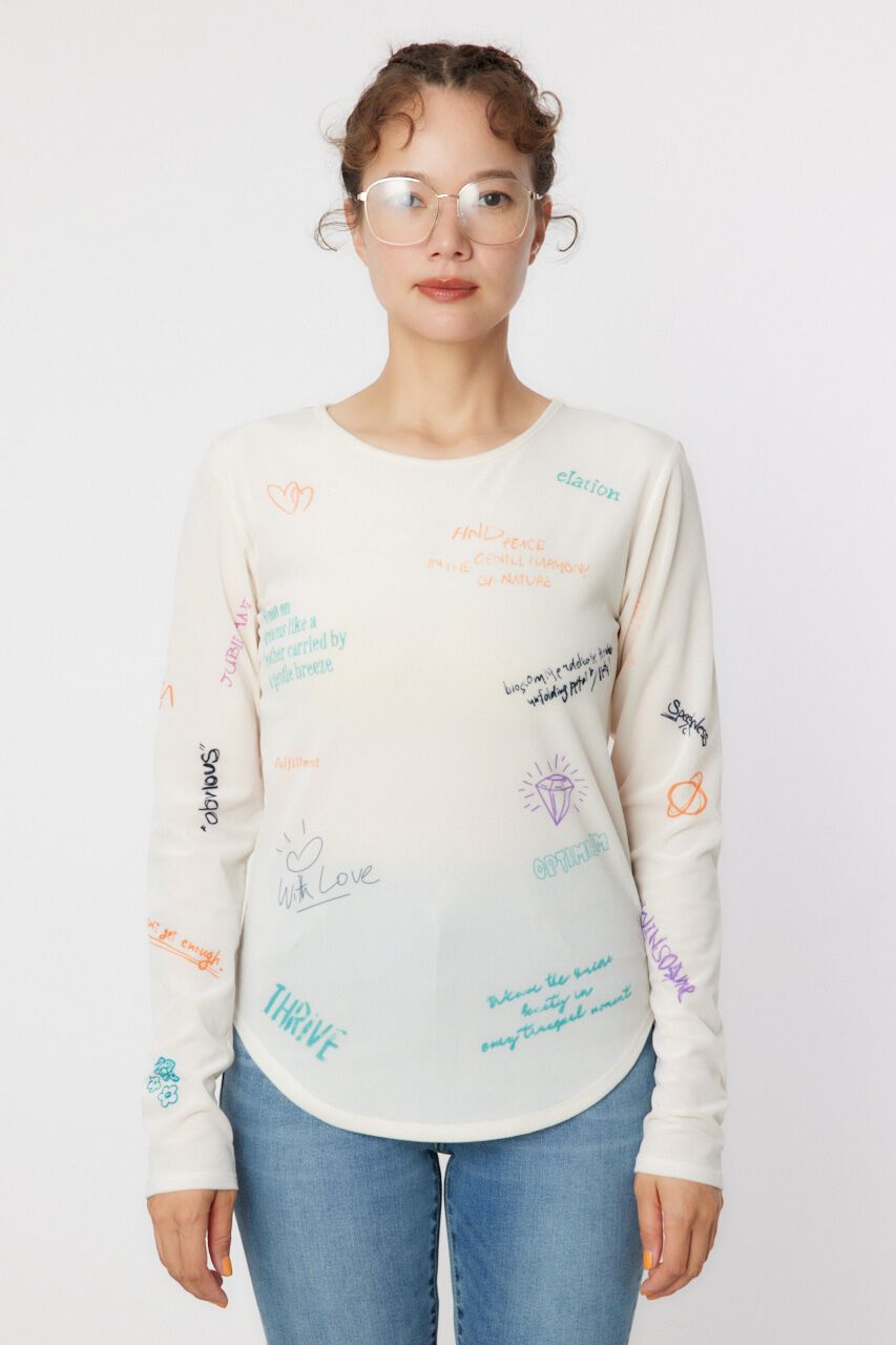 RODEO CROWNS「Brushedテキストシアートップス」|Tシャツ・カットソー|